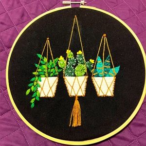 Not for Sale. 8” Finished Embroidery Art, Handcrafted by Me